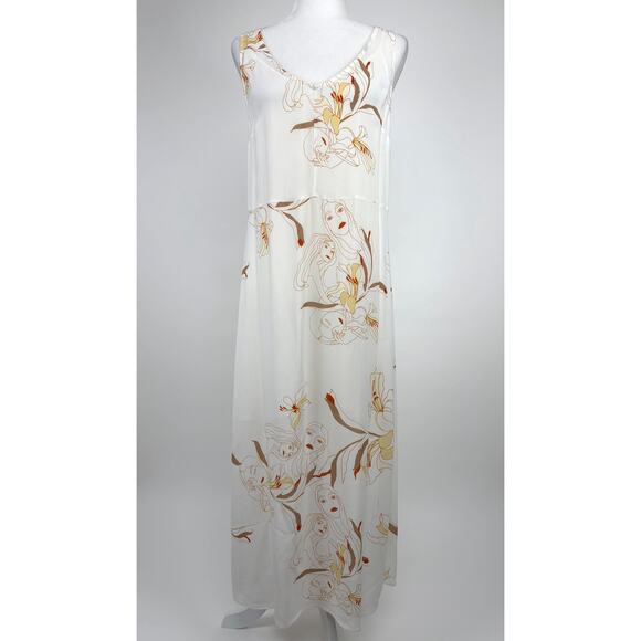 Aritzia Little Moon Akila Dress Size Large Feminine Art Slip Romantic Neutral - Picture 2 of 16